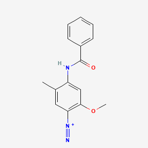 molecular formula C15H14N3O2+ B1217255 Benzenediazonium, 4-(benzoylamino)-2-methoxy-5-methyl- CAS No. 27761-27-9