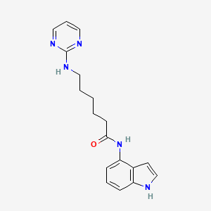 molecular formula C18H21N5O B12172565 N-(1H-indol-4-yl)-6-(pyrimidin-2-ylamino)hexanamide 