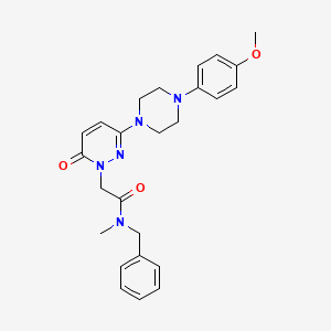 molecular formula C25H29N5O3 B12172580 N-benzyl-2-(3-(4-(4-methoxyphenyl)piperazin-1-yl)-6-oxopyridazin-1(6H)-yl)-N-methylacetamide 