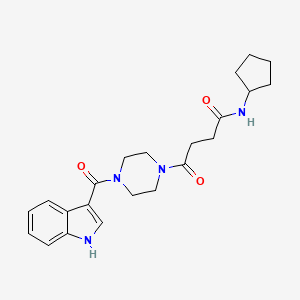 molecular formula C22H28N4O3 B12172599 N-cyclopentyl-4-[4-(1H-indol-3-ylcarbonyl)piperazin-1-yl]-4-oxobutanamide 