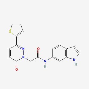 molecular formula C18H14N4O2S B12172609 N-(1H-indol-6-yl)-2-(6-oxo-3-(thiophen-2-yl)pyridazin-1(6H)-yl)acetamide 