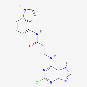 molecular formula C16H14ClN7O B12172663 N~3~-(2-chloro-7H-purin-6-yl)-N-1H-indol-4-yl-beta-alaninamide 