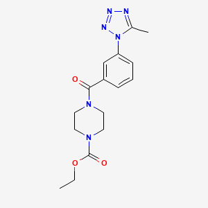 molecular formula C16H20N6O3 B12172711 ethyl 4-{[3-(5-methyl-1H-tetrazol-1-yl)phenyl]carbonyl}piperazine-1-carboxylate 