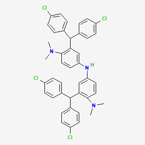 molecular formula C42H37Cl4N3 B1217272 2-(Bis(4-chlorophenyl)methyl)-N4-(3-(bis(4-chlorophenyl)methyl)-4-(dimethylamino)phenyl)-N1,N1-dimethylbenzene-1,4-diamine CAS No. 99123-36-1