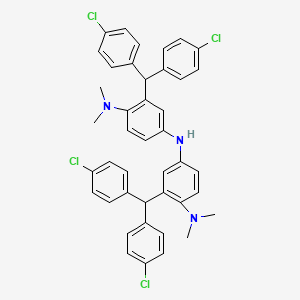molecular formula C42H37Cl4N3 B1217272 1,4-Benzenediamine, 2-(bis(4-chlorophenyl)methyl)-N4-(3-(bis(4-chlorophenyl)methyl)-4-(dimethylamino)phenyl)-N1,N1-dimethyl- CAS No. 99123-36-1