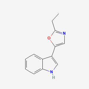 molecular formula C13H12N2O B1217273 1H-Indole, 3-(2-ethyl-5-oxazolyl)- CAS No. 73053-81-3