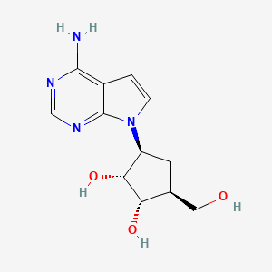 molecular formula C12H16N4O3 B1217277 3-(4-Amino-1H-pyrrolo(2,3-d)pyrimidin-1-yl)-5-(hydroxymethyl)-1,2-cyclopentanediol CAS No. 88767-13-9
