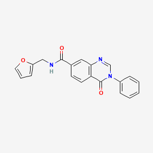molecular formula C20H15N3O3 B12172799 N-(furan-2-ylmethyl)-4-oxo-3-phenyl-3,4-dihydroquinazoline-7-carboxamide 