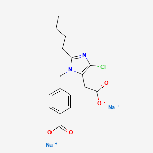 molecular formula C17H17ClN2Na2O4 B1217280 2-n-Butyl-1-(4-carboxybenzyl)-4-chloroimidazole-5-acetic acid CAS No. 121280-51-1