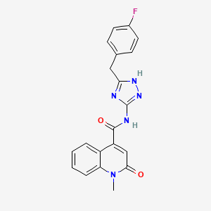 molecular formula C20H16FN5O2 B12172813 N-[3-(4-fluorobenzyl)-1H-1,2,4-triazol-5-yl]-1-methyl-2-oxo-1,2-dihydroquinoline-4-carboxamide 