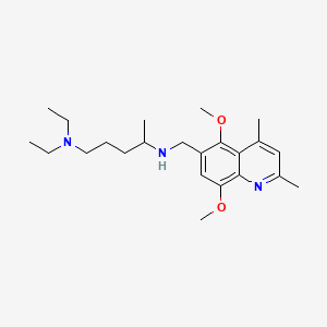 molecular formula C23H37N3O2 B1217289 N4-((5,8-Dimethoxy-2,4-dimethylquinolin-6-yl)methyl)-N1,N1-diethylpentane-1,4-diamine CAS No. 80271-00-7