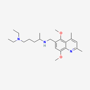 molecular formula C23H37N3O2 B1217289 1,4-Pentanediamine, N4-((5,8-dimethoxy-2,4-dimethyl-6-quinolinyl)methyl)-N1,N1-diethyl- CAS No. 80271-00-7