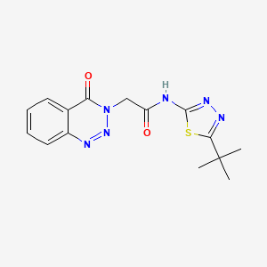 molecular formula C15H16N6O2S B12173068 N-[(2Z)-5-tert-butyl-1,3,4-thiadiazol-2(3H)-ylidene]-2-(4-oxo-1,2,3-benzotriazin-3(4H)-yl)acetamide 