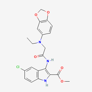 3-[[2-[1,3-benzodioxol-5-yl(ethyl)amino]-1-oxoethyl]amino]-5-chloro-1H-indole-2-carboxylic acid methyl ester