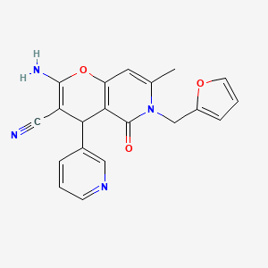 2-amino-6-(2-furanylmethyl)-7-methyl-5-oxo-4-(3-pyridinyl)-4H-pyrano[3,2-c]pyridine-3-carbonitrile