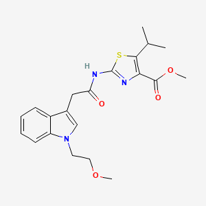 molecular formula C21H25N3O4S B12173112 methyl 2-({[1-(2-methoxyethyl)-1H-indol-3-yl]acetyl}amino)-5-(propan-2-yl)-1,3-thiazole-4-carboxylate 