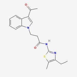 molecular formula C19H21N3O2S B12173122 3-(3-acetyl-1H-indol-1-yl)-N-(4-ethyl-5-methylthiazol-2-yl)propanamide 