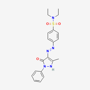molecular formula C20H23N5O3S B12173188 N,N-diethyl-4-[2-(3-methyl-5-oxo-1-phenyl-4,5-dihydro-1H-pyrazol-4-ylidene)hydrazin-1-yl]benzene-1-sulfonamide 