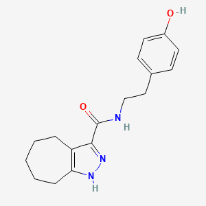 molecular formula C17H21N3O2 B12173190 N-[2-(4-hydroxyphenyl)ethyl]-2,4,5,6,7,8-hexahydrocyclohepta[c]pyrazole-3-carboxamide 