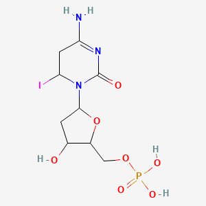 [5-(6-Amino-4-iodo-2-oxo-4,5-dihydropyrimidin-3-yl)-3-hydroxyoxolan-2-yl]methyl dihydrogen phosphate