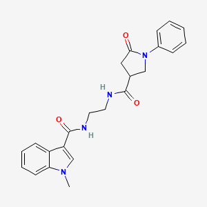 molecular formula C23H24N4O3 B12173246 1-methyl-N-(2-{[(5-oxo-1-phenylpyrrolidin-3-yl)carbonyl]amino}ethyl)-1H-indole-3-carboxamide 