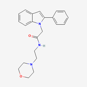 molecular formula C22H25N3O2 B12173254 N-[2-(morpholin-4-yl)ethyl]-2-(2-phenyl-1H-indol-1-yl)acetamide 