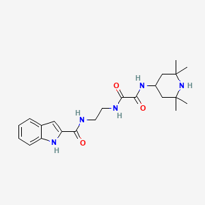 molecular formula C22H31N5O3 B12173255 N-{2-[(1H-indol-2-ylcarbonyl)amino]ethyl}-N'-(2,2,6,6-tetramethylpiperidin-4-yl)ethanediamide 