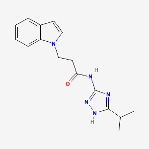 molecular formula C16H19N5O B12173259 3-(1H-indol-1-yl)-N-[3-(propan-2-yl)-1H-1,2,4-triazol-5-yl]propanamide 
