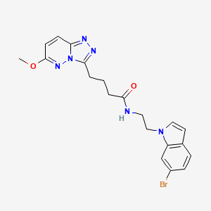 molecular formula C20H21BrN6O2 B12173262 N-(2-(6-bromo-1H-indol-1-yl)ethyl)-4-(6-methoxy-[1,2,4]triazolo[4,3-b]pyridazin-3-yl)butanamide 