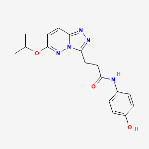 molecular formula C17H19N5O3 B12173315 N-(4-hydroxyphenyl)-3-(6-isopropoxy-[1,2,4]triazolo[4,3-b]pyridazin-3-yl)propanamide 