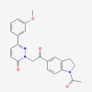 molecular formula C23H21N3O4 B12173333 2-[2-(1-acetyl-2,3-dihydro-1H-indol-5-yl)-2-oxoethyl]-6-(3-methoxyphenyl)pyridazin-3(2H)-one 