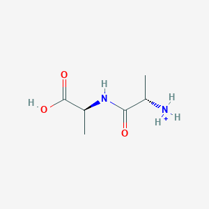 molecular formula C6H13N2O3+ B121734 [(2S)-1-[[(1S)-1-carboxyethyl]amino]-1-oxopropan-2-yl]azanium CAS No. 158982-85-5