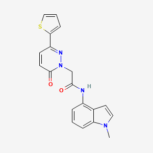 molecular formula C19H16N4O2S B12173408 N-(1-methyl-1H-indol-4-yl)-2-[6-oxo-3-(thiophen-2-yl)pyridazin-1(6H)-yl]acetamide 
