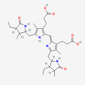 B1217350 21H-Biline-8,12-dipropanoic acid, 3,18-diethyl-1,2,3,4,5,15,16,17,18,19,22,24-dodecahydro-2,7,13,17-tetramethyl-1,19-dioxo-, (2R,3R,4S,16S,17R,18R)- CAS No. 34217-90-8