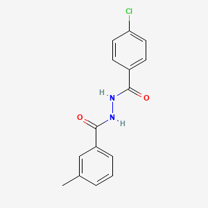 molecular formula C15H13ClN2O2 B12173525 N'-(4-chlorobenzoyl)-3-methylbenzohydrazide 