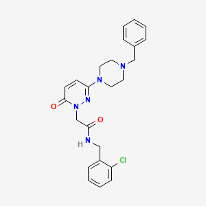 molecular formula C24H26ClN5O2 B12173555 2-(3-(4-benzylpiperazin-1-yl)-6-oxopyridazin-1(6H)-yl)-N-(2-chlorobenzyl)acetamide 