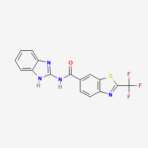 molecular formula C16H9F3N4OS B12173582 N-(1,3-dihydro-2H-benzimidazol-2-ylidene)-2-(trifluoromethyl)-1,3-benzothiazole-6-carboxamide 