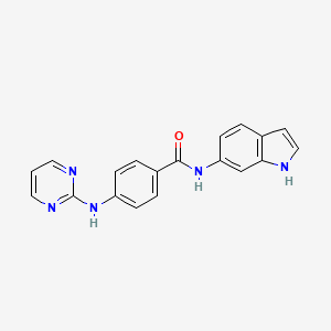 molecular formula C19H15N5O B12173639 N-(1H-indol-6-yl)-4-(pyrimidin-2-ylamino)benzamide 