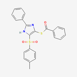 molecular formula C23H18N2O3S2 B12173644 S-(2-phenyl-4-tosyl-1H-imidazol-5-yl) benzothioate 