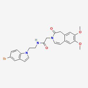 molecular formula C24H24BrN3O4 B12173771 N-[2-(5-bromo-1H-indol-1-yl)ethyl]-2-(7,8-dimethoxy-2-oxo-1,2-dihydro-3H-3-benzazepin-3-yl)acetamide 