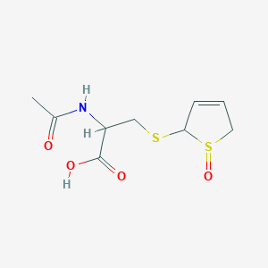 molecular formula C9H13NO4S2 B121738 2,5-Dihydrothiophene sulfoxide-2-mercapturic acid CAS No. 143773-87-9