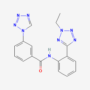 molecular formula C17H15N9O B1217382 N-[2-(2-ethyl-5-tetrazolyl)phenyl]-3-(1-tetrazolyl)benzamide 