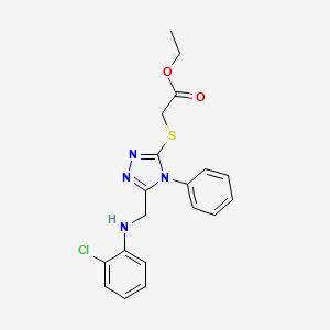 2-[[5-[(2-Chloroanilino)methyl]-4-phenyl-1,2,4-triazol-3-yl]thio]acetic acid ethyl ester