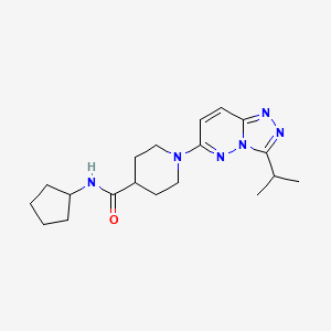 molecular formula C19H28N6O B12173849 N-cyclopentyl-1-[3-(propan-2-yl)[1,2,4]triazolo[4,3-b]pyridazin-6-yl]piperidine-4-carboxamide 