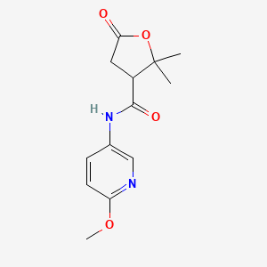 molecular formula C13H16N2O4 B12173876 N-(6-methoxypyridin-3-yl)-2,2-dimethyl-5-oxotetrahydrofuran-3-carboxamide 