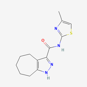 molecular formula C13H16N4OS B12173880 N-(4-methyl-1,3-thiazol-2-yl)-2,4,5,6,7,8-hexahydrocyclohepta[c]pyrazole-3-carboxamide 