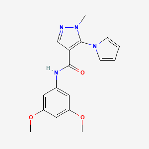 molecular formula C17H18N4O3 B12173920 N-(3,5-dimethoxyphenyl)-1-methyl-5-(1H-pyrrol-1-yl)-1H-pyrazole-4-carboxamide 