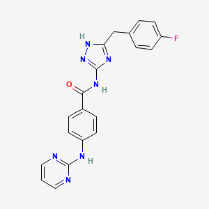 molecular formula C20H16FN7O B12173942 N-[5-(4-fluorobenzyl)-1H-1,2,4-triazol-3-yl]-4-(pyrimidin-2-ylamino)benzamide 