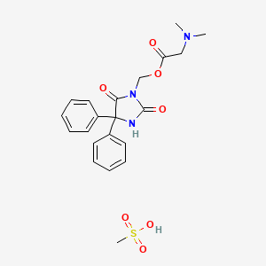 molecular formula C21H25N3O7S B1217397 3-Hydroxymethylphenytoin N,N-dimethylglycine ester CAS No. 71919-15-8