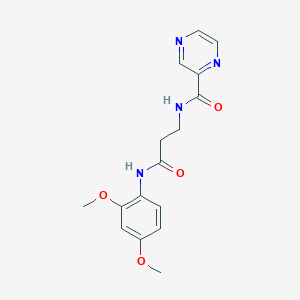 molecular formula C16H18N4O4 B12174072 N-{3-[(2,4-dimethoxyphenyl)amino]-3-oxopropyl}pyrazine-2-carboxamide 